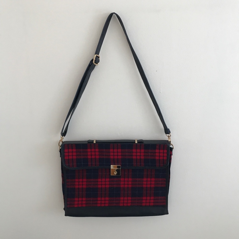 Vintage Plaid Crossbody Backpack